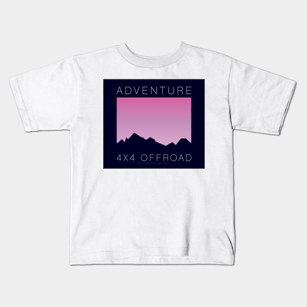 4x4 Offroad Adventure - Lilac Skies Kids T-Shirt by OFFROAD-DESIGNS